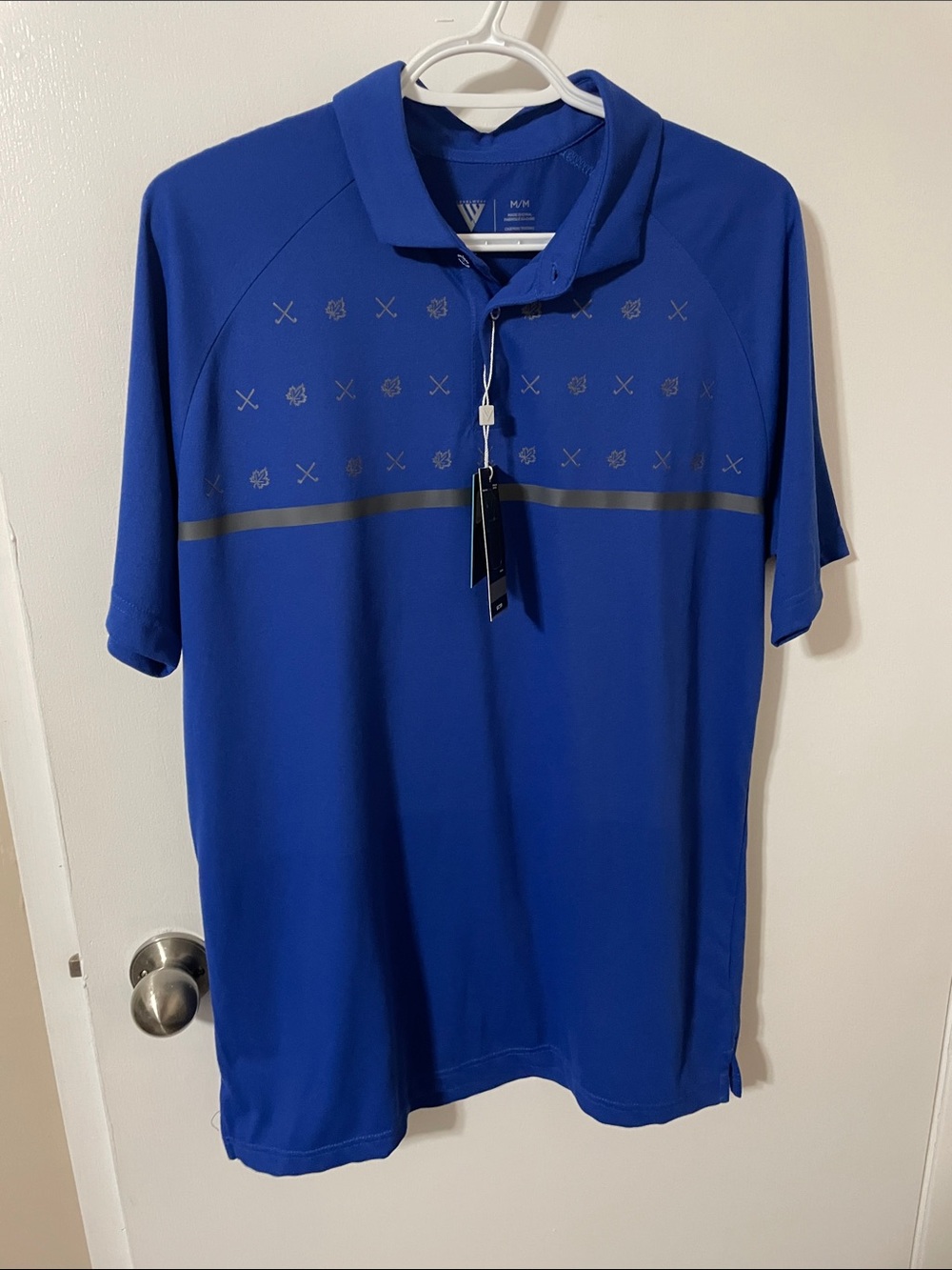 Nwt’s Levelwear Royal Blue Graphic Short Sleeve Polo Size Medium